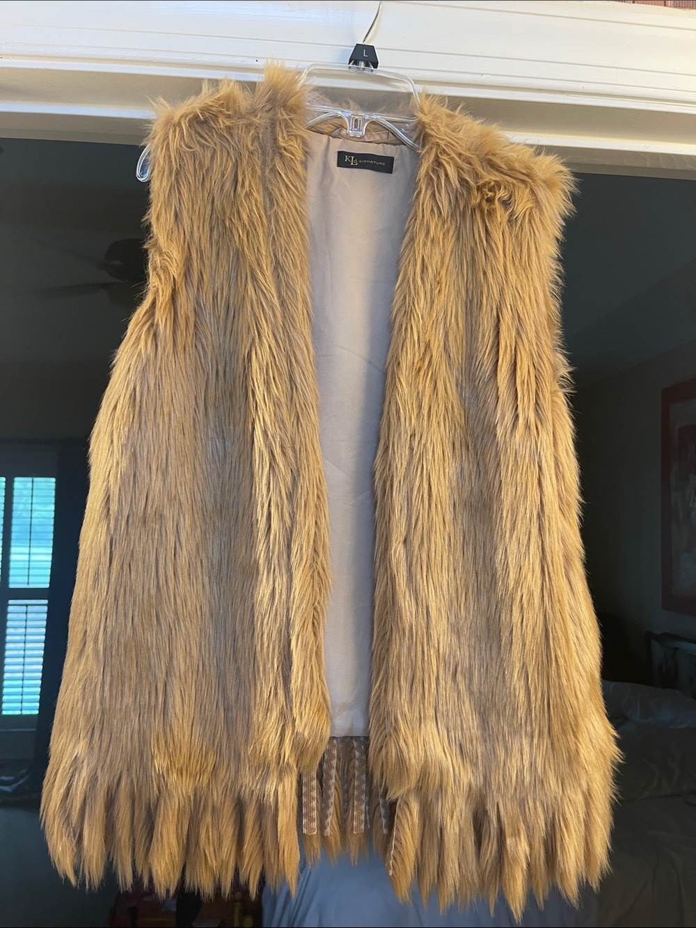 LC Lauren Conrad Golden Tan Faux Fur Vest